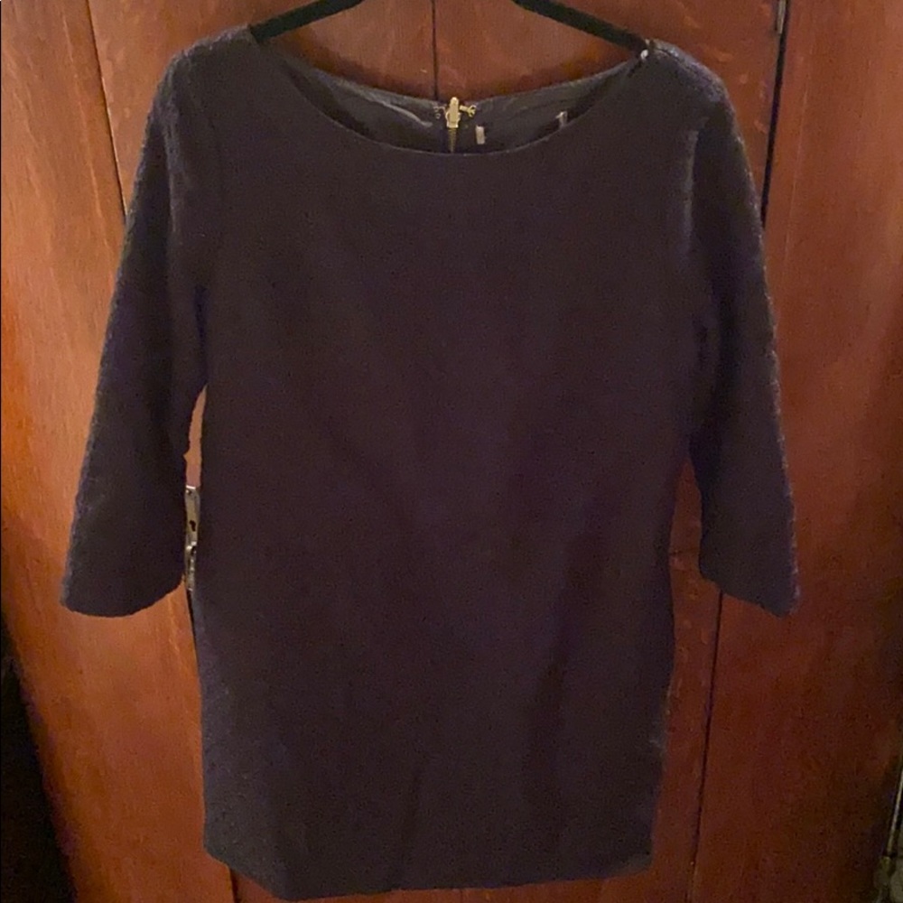 Navy 3/4 sleeve wool dress